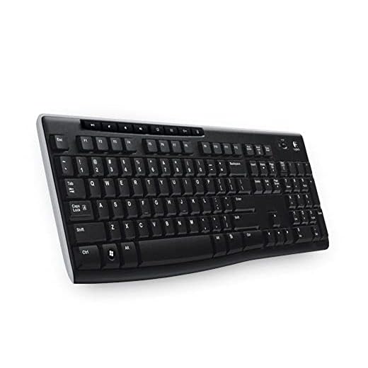 Logitech K270 Teclado Inalámbrico para Windows, 2,4 GHz con Receptor USB Unifying, 8 Teclas Programables, Batería 24 Meses, Disposición Checa, color Negro