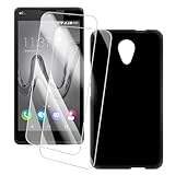 OAGELIM 2er Pack Bildschirm Schutzfolie + Hülle Kompatibel mit Wiko Robby (5.5 Zoll) Künstlerisch Bedruckte Hülle & Gehärtetes Glas Kratzfest (Schwarz)