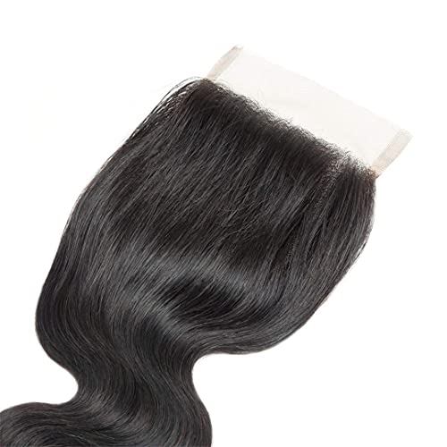 Image of TressedUp Hair Body Wave Closure 14 inch Lace Closure Brazilian 8A Unprocessed Body Wave Hair 4x4 Lace Closure Free Part Natural Black Color
