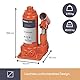 Perel Hydraulischer Stempelwagenheber 2t, Wagenheber 2 Tonnen, Flaschenwagenheber für Auto, LKW, Pkw, Wohnwagen, Hydraulikheber, Höhe 158-308 mm, Stahl, orange