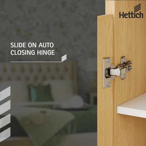 Image of Hettich Slide On 16K Soft Close Cabinet Hinge with Mounting Plate, 4 Hole Inset Door, Nickel Plated, 95 Opening for 14-25mm Panels, Pack of 5 (10 Hinges)