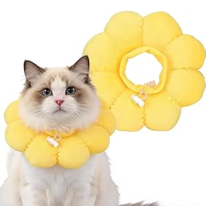 Cat Recovery Collar,cat cone,soft catcone,catcones to stop licking,Cute Sunflower Design Adjustable Pet Recovery Collar,Adjustable Pet Recovery Collar for Cats Dog, Quicker Healing Pet Recovery Cone