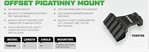 Truglo Offset Picatinny Riser Mount For Scopes Or Dot Optics , Black #TOP1