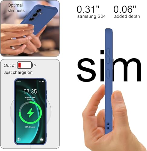 Image of DIZORO Microfiber Candy Case Compatible for Samsung M15 / F15 5G Smooth Touch Cushion Liquid Soft Silicone Gel Rubber Phone Cases Non-Slip Full Body Protective Shockproof Back Cover (Blue)