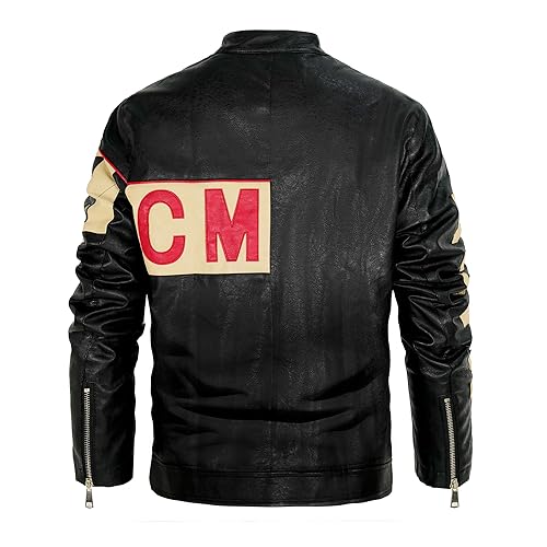 Men's PU Leather Motorcycle Jacket Winter Moto Clothing Fashion Warm Overcoat3