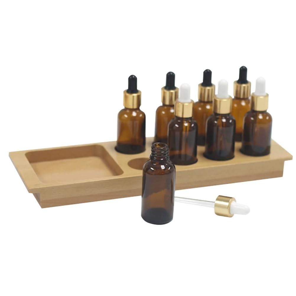 ttnmrc Montessori Taste Bottles Sensory Material with Wooden Tray