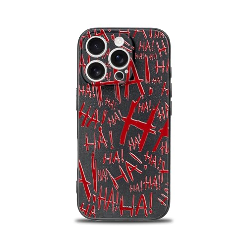 SIMPLYMDRN Slim for iPhone 16 Pro Case - Joker Haha Design - Cool Case for Men - Superhero Villain Designer Cover - Slim and Flexible (Jok5ster Red)