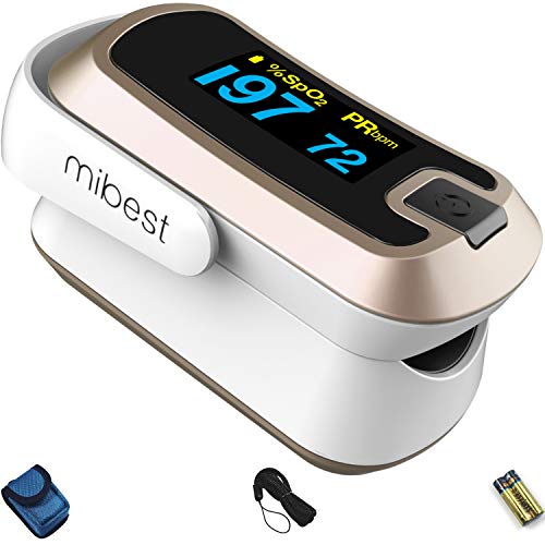 MIBEST Luxury Gold Dual Color OLED Finger Pulse Oximeter - Blood Oxygen Saturation