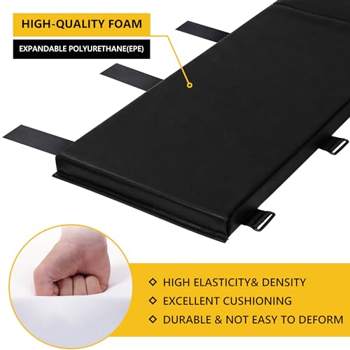 Image of 72 inch Tall Basketball Pole Pads, All-Weather Square Basketball Pole Padding Outdoor, 2 inch Thick Heavy Duty Wrap-Around Protective Pads for Fixed Height & Adjustable Basketball Hoop Poles