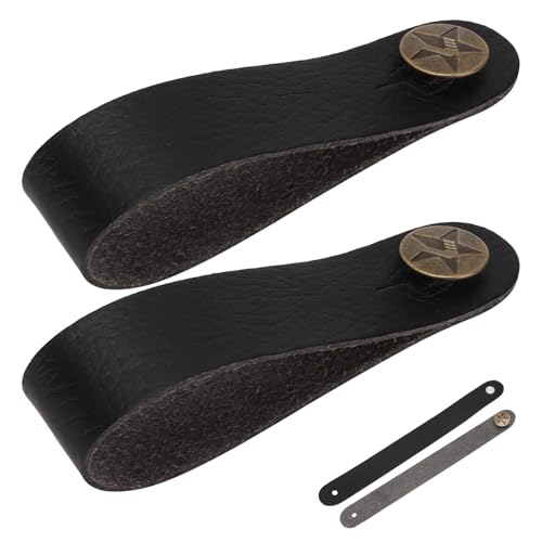 Agatige Botón de Correa para el Cuello de Guitarra, 21 cm Corbata para Correa de Cabezal de Guitarra de 2 Piezas Adaptador de Cabezal con Botón de Cuero Pu para Guitarras Acústicas Bajo Ukelele