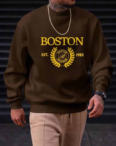 Image of Noble Monk Men's Round Neck Sweatshirt | Casual Long Sleeve Pullover | Regular Fit Winter Wear Top | Stylish Daily Outerwear