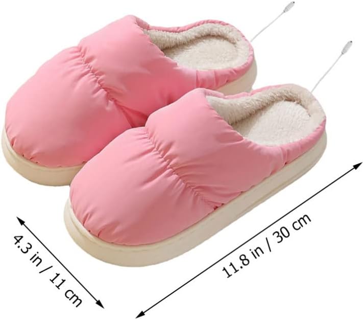 Beavorty 1pair Usb Electric Heating Slippers for Winter Comfort Plush Foot Warmers Reusable Design for Office Workers Students Soft Cozy Foot Protector