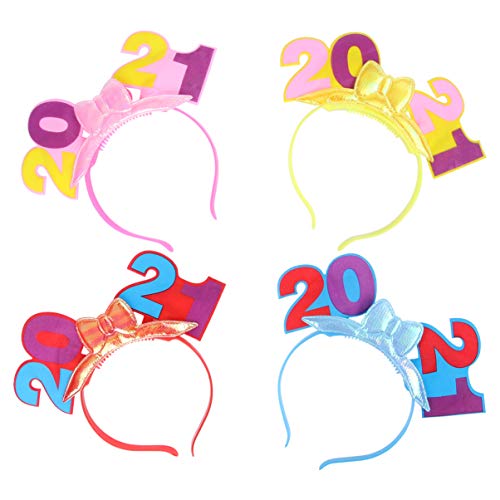 KESYOO 4 PeÃ§as de Fibra Ã“tica Aro de CabeÃ§a Iluminar 2021 Tiara Suprimentos para Festas 2021 Coca