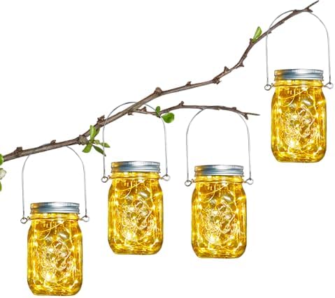 Solarlampe für außen Garten - 4 Pack 30 LEDs Lichterkette im Einm...