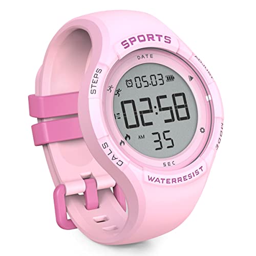 Non-Bluetooth Digital Fitness Tracker Watch, Walking Pedometer Watch, Waterproof 3D Step Counter, Alarm Clock, Stopwatch, Great Gift for Kids Chlidren Boys Girls Teens Women