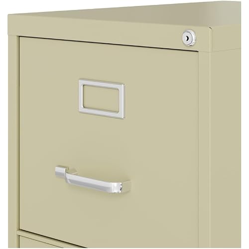 Scranton and Co 22" Deep 4 Drawer Letter File Cabinet in Putty, Fully Assembled - Thumbnail 7