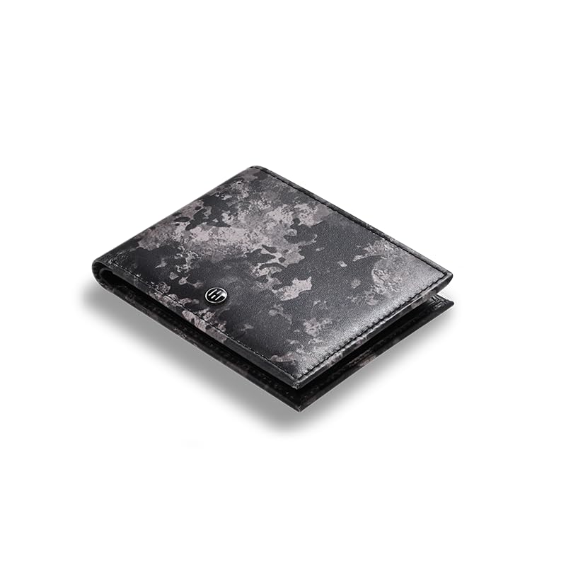 Image of HALDEN CAMO Digital Pattern, Men's Top Grain Leather Wallet, RFID Blocking, Bifold Wallet with 8 Slots for Men (Black)