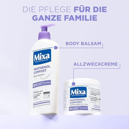 Mixa Panthenol Body Lotion, juckreizlindernder und beruhigender Balsam, mit Panthenol und pflanzlichem Glycerin, für empfindliche, sensible Haut, mildert Juckreiz Mixa Panthenol Comfort, 250 ml