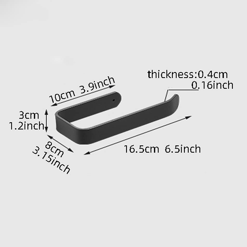 HLTYGWX Toilettenpapierhalter, schwarzer Toilettenpapierhalter für Badezimmer, Wandmontage, Küchenpapierhalter, Handtuchhalter, Handtuchhalter, Aufbewahrungsregal (Größe: 16 x 8 cm)