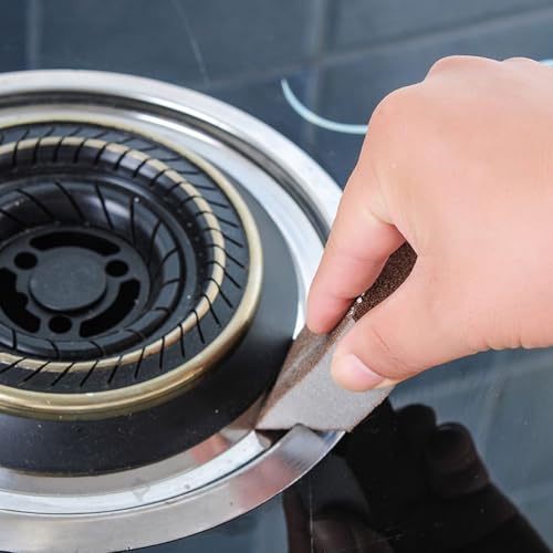 Image of GARVALON Heavy Duty Sponge: 10pcs Emery Sponge Brush Eraser Scrub Pot Cleaning Pads Rust Sand Scrubbers Household Cleaning Tools for Removing Rust Kitchen Supplies
