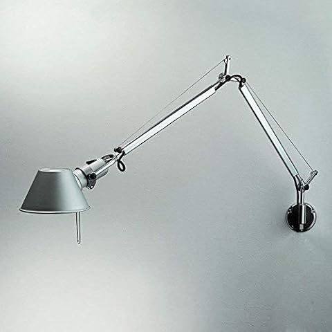 Rishx Verstellbare lange Schwenkarm-Wandlampen, die modernes minimalistisches Metall E27 an der Wand befestigte Arbeitslampe Studie-Schlafzimmer-Wohnzimmer-Lesewandlicht beleuchten Cover