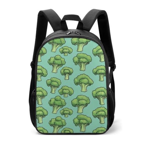 Broccoli Pattern Travel Backpack Casual Daypack Shoulder Bag with Adjustable Shoulder Straps for Hiking