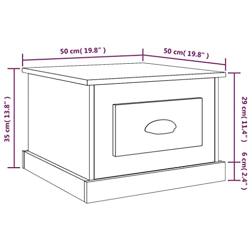 Table Basse avec tiroir de rangement gris béton meuble de salon multifonction et robuste