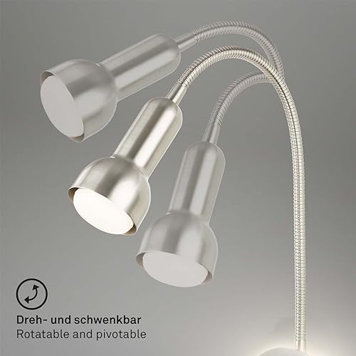 Aplique de pared Briloner para leer en la cama con luz ambiental de fondo níquel mate 8