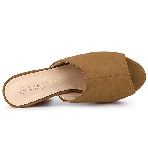 Image of Allegra K Women's Open Toe Platform Chunky Heel Slides Sandals