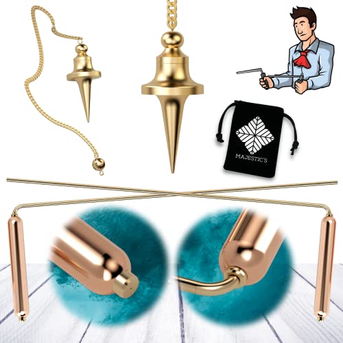 DELUXE Dowsing Wands &amp; TROUVIER Dowsing Divinatory Pendulum: Professional DOWSING Pack - 法国品牌