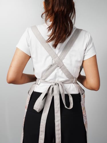 Image of 100% Cotton Unisex Apron - Adjustable Neck Straps, Vibrant Print, Reinforced Stitching, Multipurpose& Deep Pocket - for Cooking, Catering, Gardening, Painting-Printed Aprons
