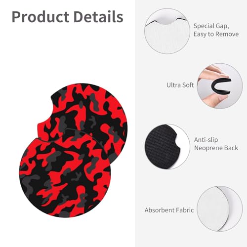 Portavasos para Auto Set x2 Rojo Camuflaje Duradero miniatura 4