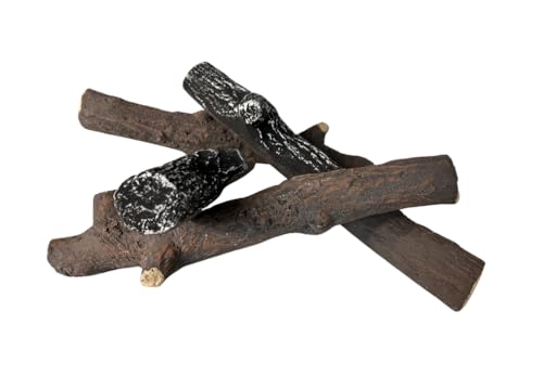 4er-Set Keramikholz Deko-Holz für Bio-Ethanol oder Gas Kamin hitzebeständige Keramik-Holzscheite