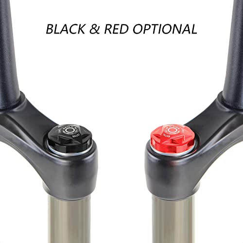 Aleoed Bike Air Valve Top Cap Cover, Front Fork Cap Suspension Gas Cover Aluminum Alloy Shoulder Protector Parts For Mountain Bicycle Road Bike Mtb(Black) #TOP2