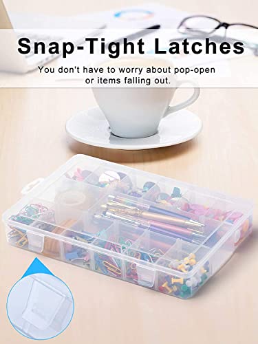 Image of 2Pack 18 Grids Craft Organizers and Storage Bead Organizer Tackle Box Organizer with Adjustable Divider, Plastic, Clear