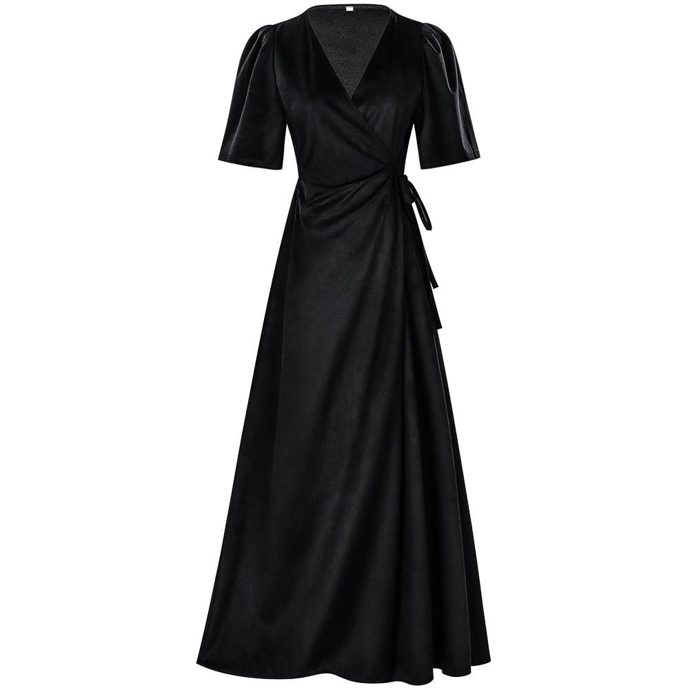 Robe Rétro Renaissance en velours de prestige avec corset rigide et col V boutonné