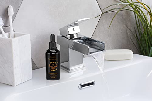 Black N Manly Beard Oil, with Leak proof top, all natural, with Biotin and Collagen. Our products will soften and moisturizes in a 2 oz glass bottle, By C-Lim - Image 3