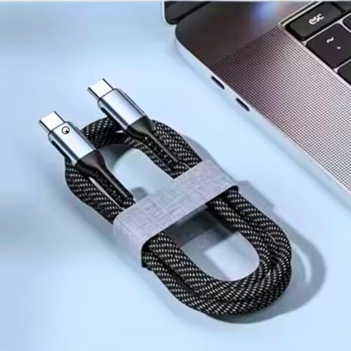 Image of Bat-Man 100W Type C to Type C Charging and Data Transfer Cable | Compatible with iPhone, iPad, Samsung Galaxy, OnePlus, Mi, Oppo, Vivo | Super Durable Texture Braided (1 Meter)