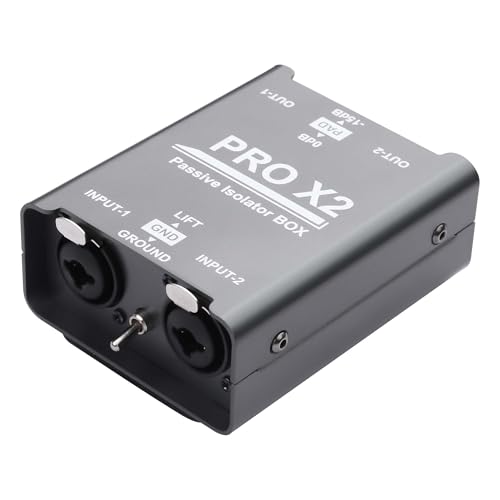 GINTOOYUN Pro Passive Stereo Direct Connection Box 2-Channel Audio Isolator, Audio Current Sound...