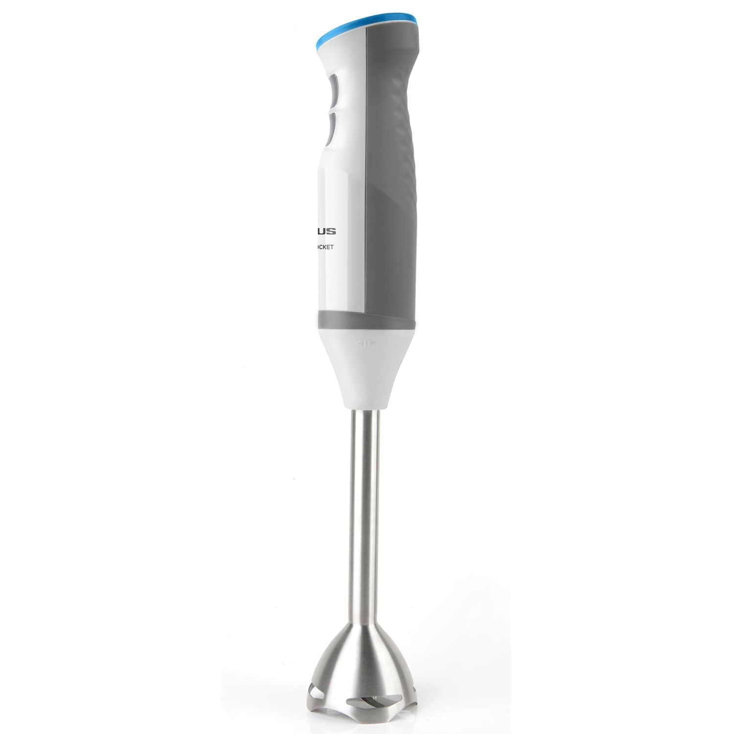 Taurus Bapi 1000 Rocket Inox - Batidora de mano. Bate y pica. 1000W. Incluye vaso medidor. Anti Salpicaduras. 20 velocidades. Función Turbo. Agarre soft-touch. Inox.