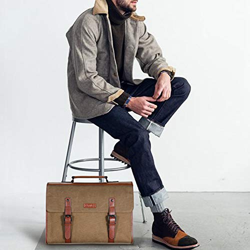 Banuce 13.3 inch Laptop Messenger Bag for Men Vintage Canvas Briefcase Tote Tablet Satchel Shoulder Bag
