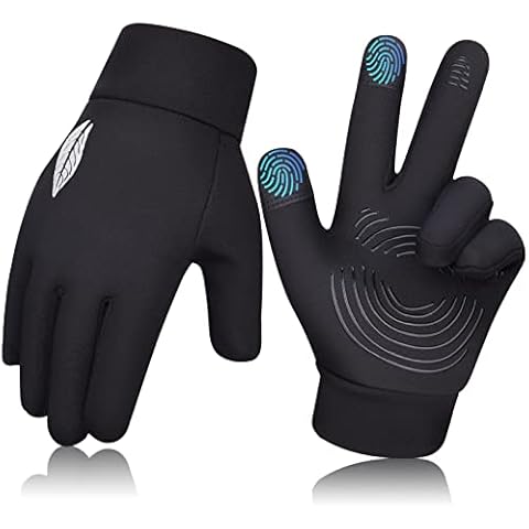 OKIDSO Waterproof Kids Winter Thermal Gloves - Boys Girls Children Bike Cycling Touchscreen Warm Fleece Anti-slip Lightweight Gloves Age 10-12 for Outdoor Sports Running Riding Walking Ski Football Cover