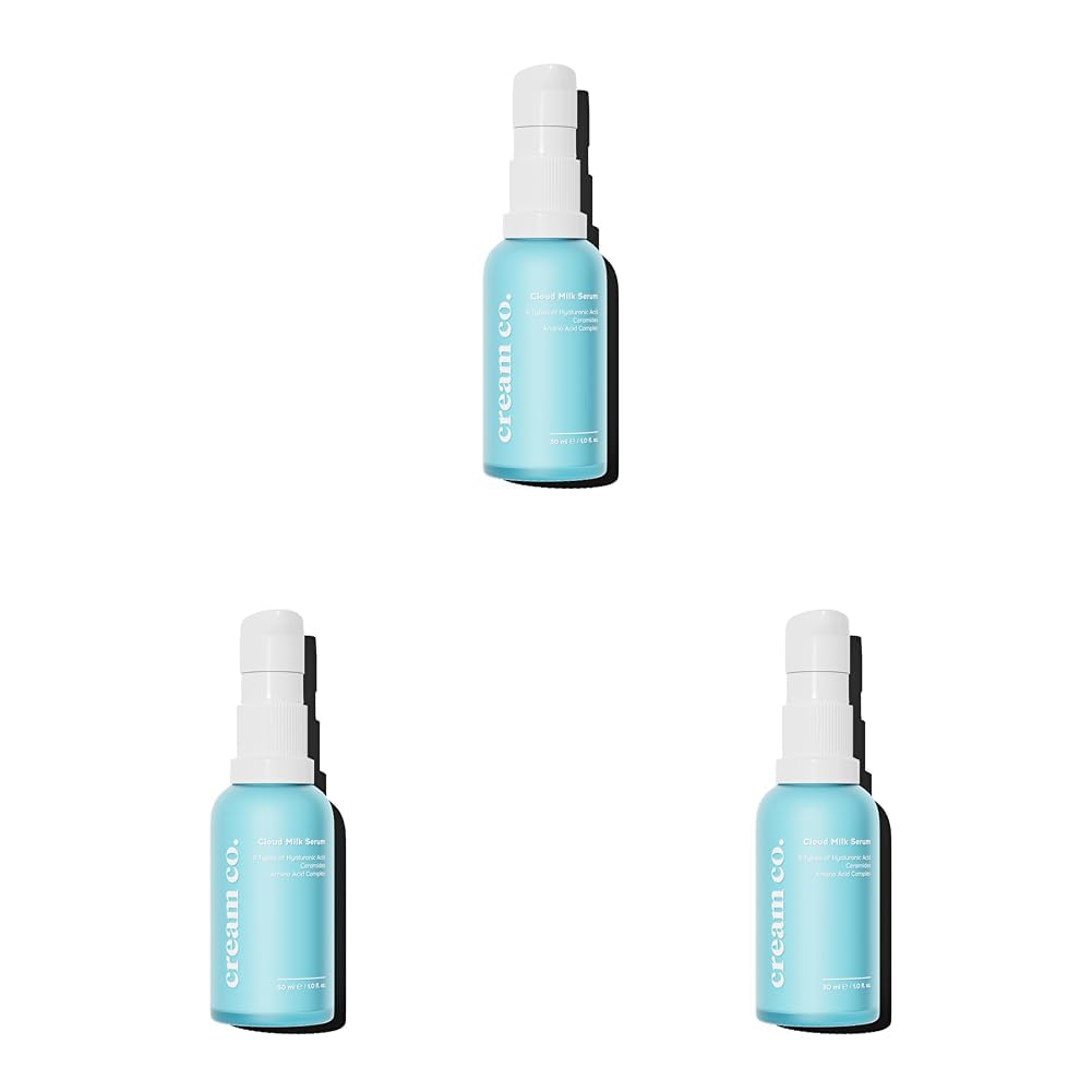Cream Co. Cloud Milk Serum, Hassas Ciltler için, Yatıştırıcı Onarıcı Serum, 30 ml (3 paketi)