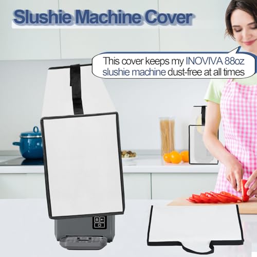 Image of Slush Machine Cove for INOVIVA Slushie Machine, Heavy Duty Waterproof Frozen Drink Maker Cover for INOVIVA 88oz Slushy Machine S2.0 with Handle - Only Cover (Silver)