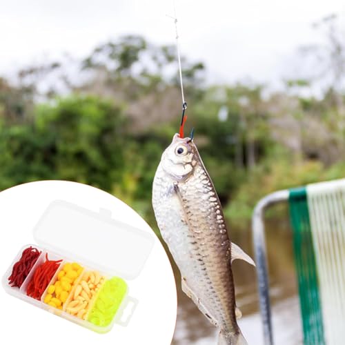 Image of Proberos 161Pcs Soft Fishing Lures Kit, Earthworm & Mealworm Baits for Freshwater or Saltwater Fishing, Realistic Wiggly Action Jigging Lures with Storage Box