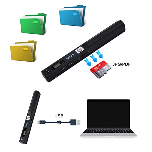 Portable Document Scanner, Document Wand Scanner Portable Handheld Scanner Hand Scanner For Business Photo Picture Receipts Books #TOP6