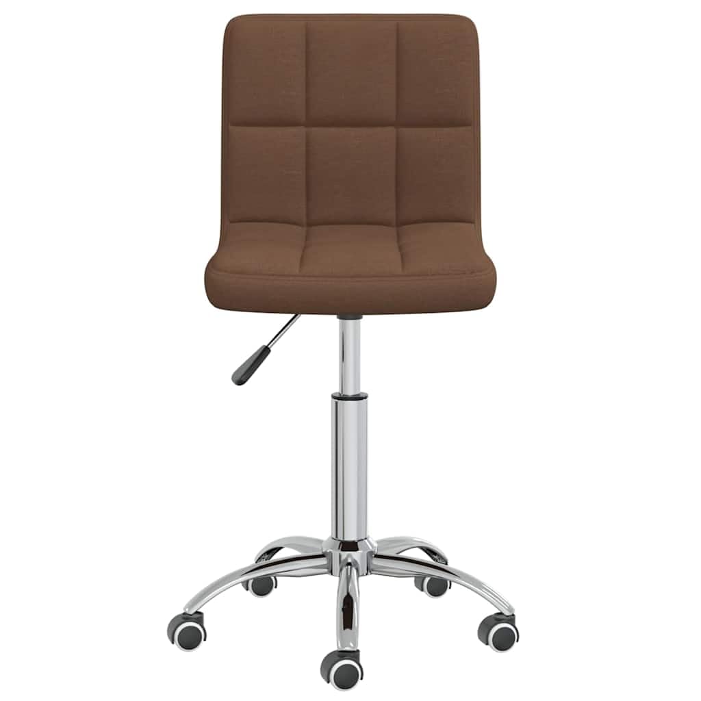 Chaise de bureau pivotante en tissu marron avec vérin à gaz et roulettes Chaise de travail ergonomique résistante pour le bureau à domicile et le jeu Chaise de bureau confortable avec dos en