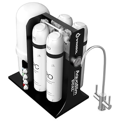 WINGSOL WINGSOL Integrated Reverse Osmosis Water Filter, NSF/ANSI 42/53/58, Dual Outlet 10-Stage Under Sink RO Filtration System for 0 TDS & pH+ Alkaline Remineralization Water, No Electricity Needed