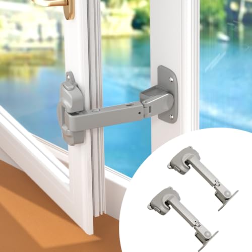 EUDEMON 2 Pack Updated Baby Window Safety Lock, Childproof Window Restrictor for UPVC, Adjustable Winodw Guard for Wooden, Metal Frames (Grey)