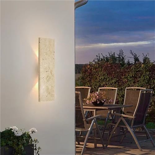 Aplique de pared LED de piedra natural de 42cm para una iluminación de diseño interior 5